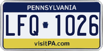PA license plate LFQ1026