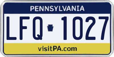 PA license plate LFQ1027