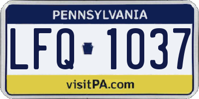 PA license plate LFQ1037
