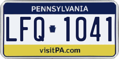 PA license plate LFQ1041