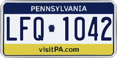 PA license plate LFQ1042