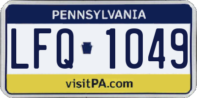 PA license plate LFQ1049