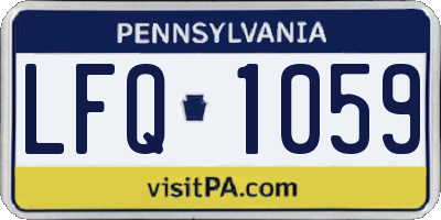 PA license plate LFQ1059