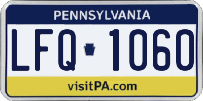 PA license plate LFQ1060