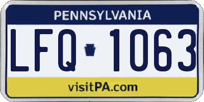 PA license plate LFQ1063
