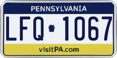 PA license plate LFQ1067