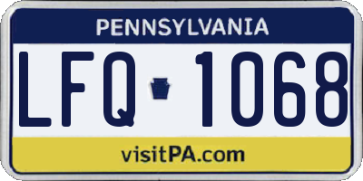 PA license plate LFQ1068