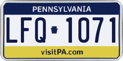 PA license plate LFQ1071