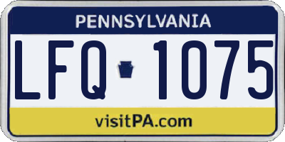 PA license plate LFQ1075