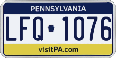 PA license plate LFQ1076