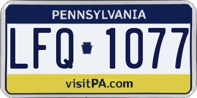 PA license plate LFQ1077