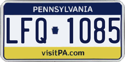 PA license plate LFQ1085