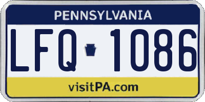 PA license plate LFQ1086