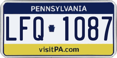 PA license plate LFQ1087