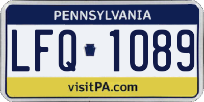 PA license plate LFQ1089