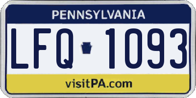 PA license plate LFQ1093