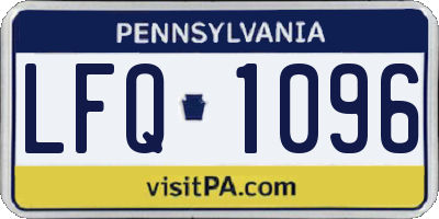 PA license plate LFQ1096