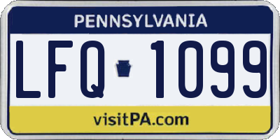 PA license plate LFQ1099