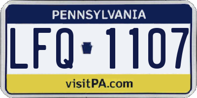 PA license plate LFQ1107