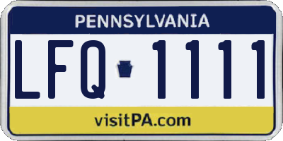 PA license plate LFQ1111