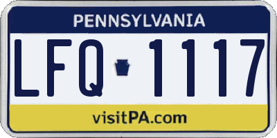 PA license plate LFQ1117