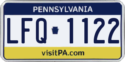 PA license plate LFQ1122