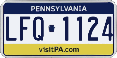 PA license plate LFQ1124