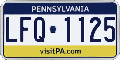 PA license plate LFQ1125