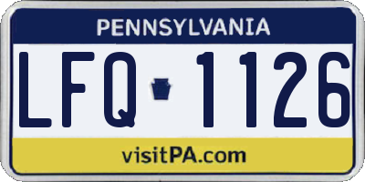 PA license plate LFQ1126