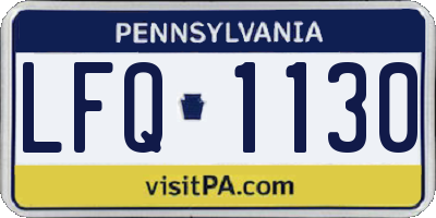 PA license plate LFQ1130