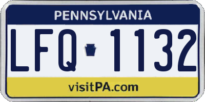 PA license plate LFQ1132