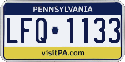 PA license plate LFQ1133