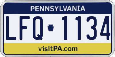 PA license plate LFQ1134