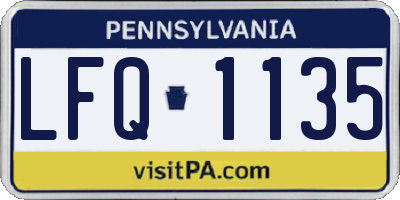 PA license plate LFQ1135