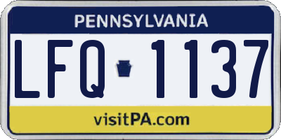 PA license plate LFQ1137