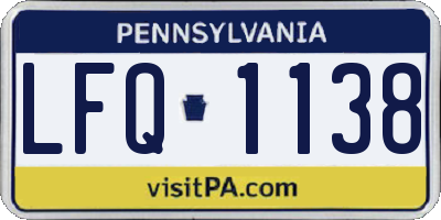 PA license plate LFQ1138