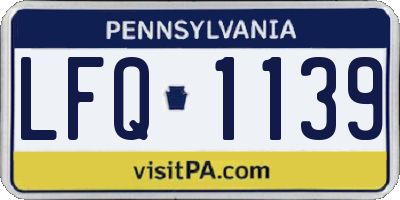PA license plate LFQ1139
