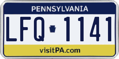PA license plate LFQ1141