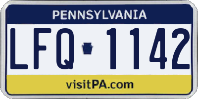 PA license plate LFQ1142