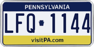 PA license plate LFQ1144