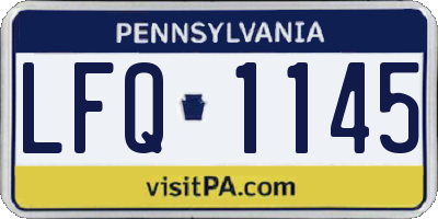 PA license plate LFQ1145