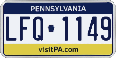 PA license plate LFQ1149