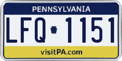 PA license plate LFQ1151
