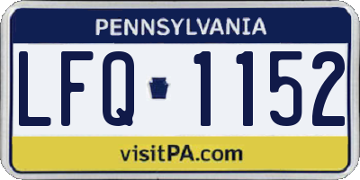 PA license plate LFQ1152