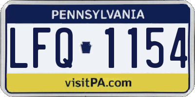 PA license plate LFQ1154