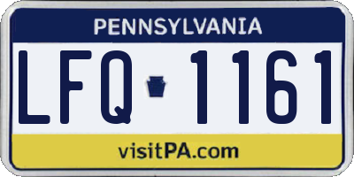 PA license plate LFQ1161