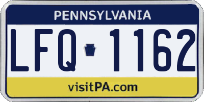 PA license plate LFQ1162