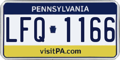 PA license plate LFQ1166