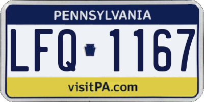 PA license plate LFQ1167