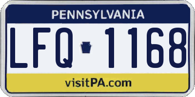 PA license plate LFQ1168